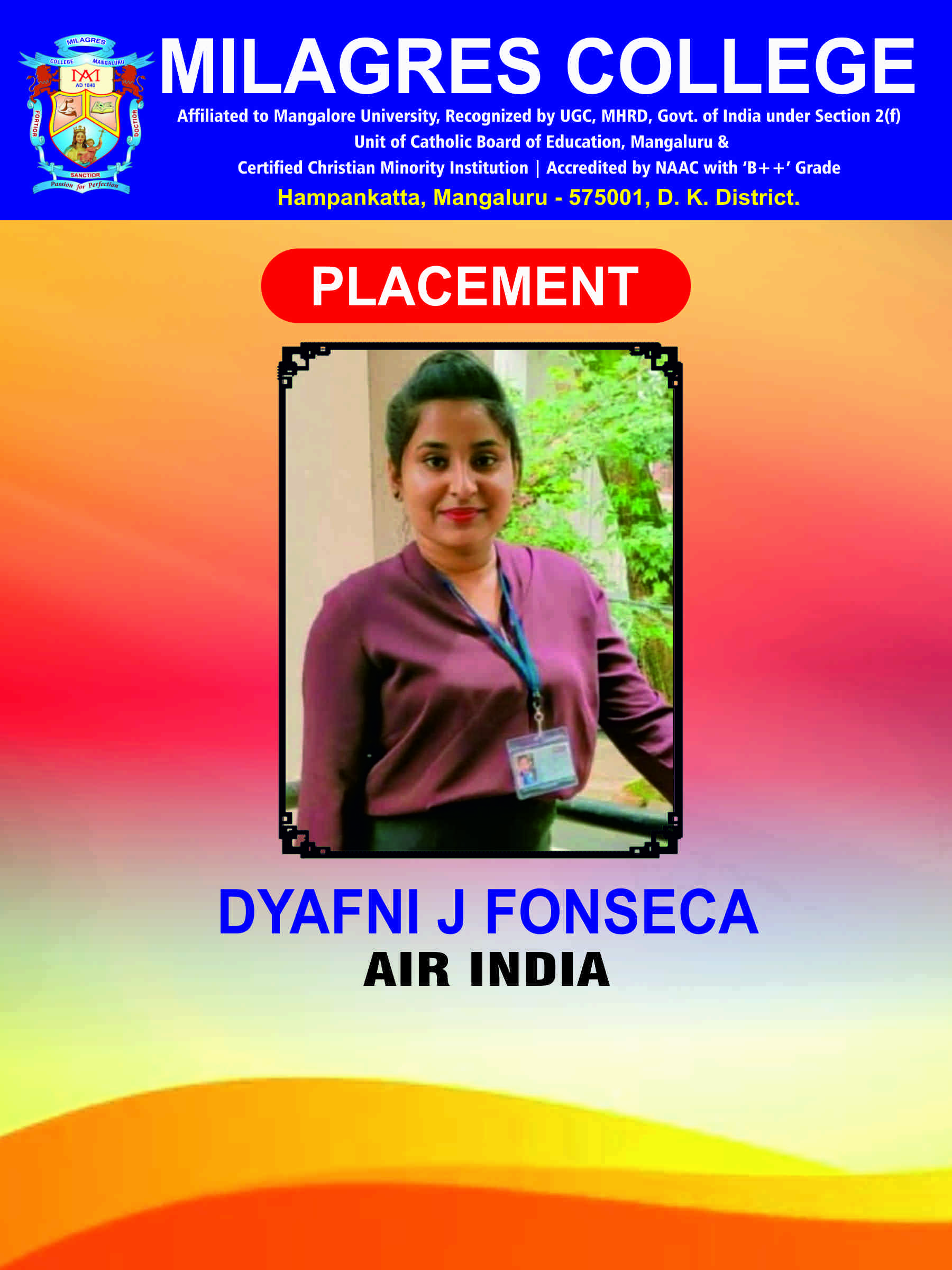 Successfully placed student